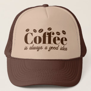 Kaffee ist immer eine gute Idee brauner Trucker-Hu Truckerkappe