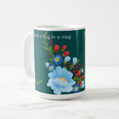 Kaffee ist in einer Tasse umarmt. Kaffeetasse für (Vorderseite Links)