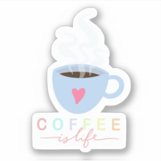Kaffee ist Leben Custom Cut Vinyl Stickers Aufkleber