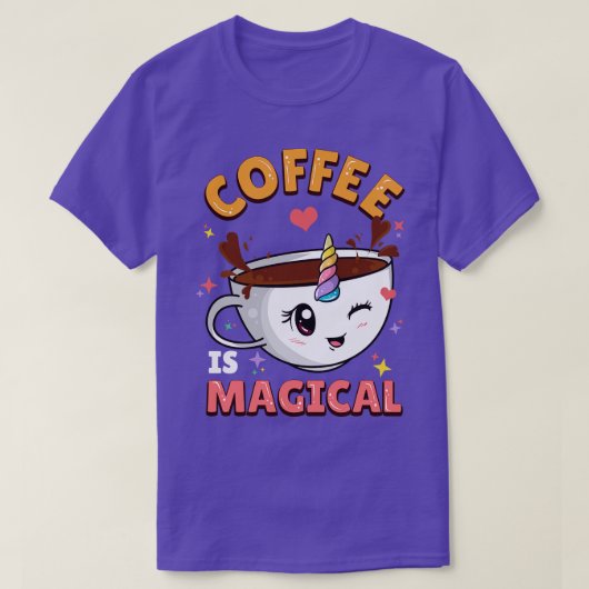 Kaffee ist magisches Einhornkoffein T-Shirt (Design vorne)