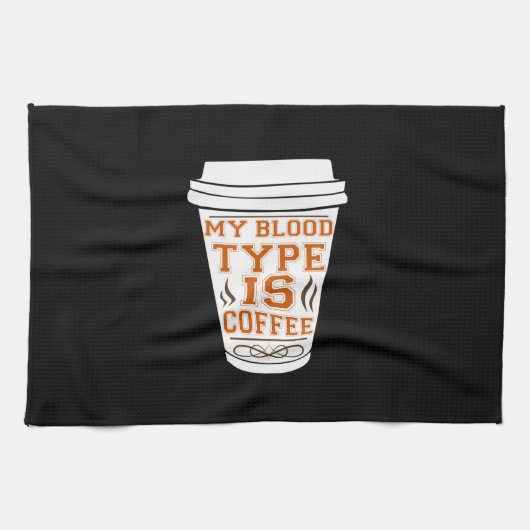 Kaffee ist mein Bluttyp Kaffee Geschirrtuch (Horizontal)