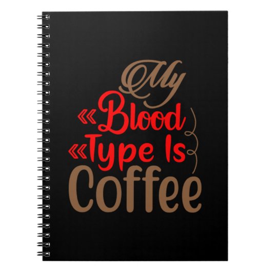 Kaffee ist mein Bluttyp Kaffee Notizblock (Vorderseite)