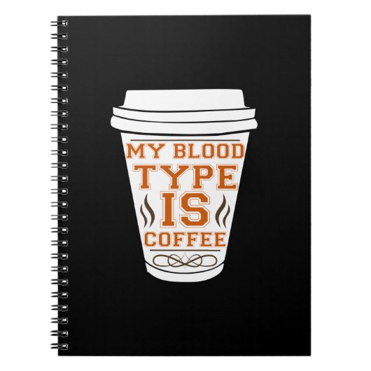 Kaffee ist mein Bluttyp Kaffee Notizblock (Vorderseite)