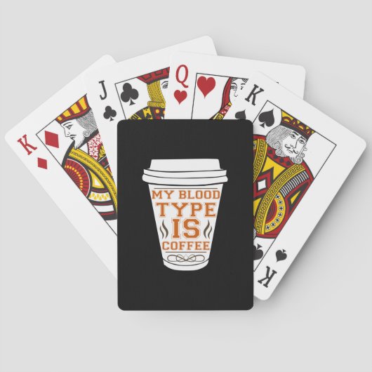 Kaffee ist mein Bluttyp Kaffee Spielkarten (Rückseite)