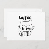 Kaffee ist mein Catnip Funny Cat Lover Geschenk Postkarte (Vorne/Hinten)
