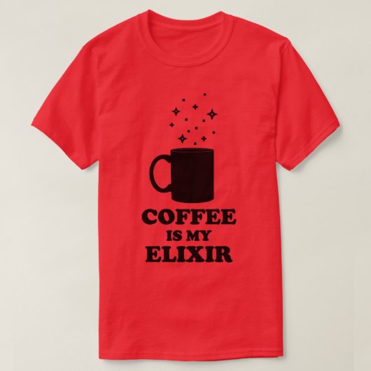 Kaffee ist mein Elixier T-Shirt (Design vorne)