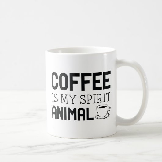 Kaffee ist mein Geist Tier Kaffeetasse (Rechts)