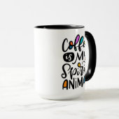 Kaffee ist mein Geiststier, handgepeinigt Tasse (VorderseiteRechts)