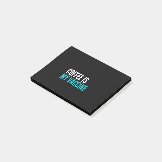 Kaffee ist mein Impfstoff Post-it Klebezettel (angewinkelt)