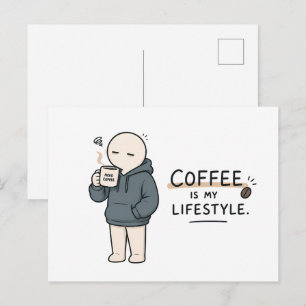 Kaffee ist mein Lebensstil Lustiger Kaffee-Liebhab Postkarte