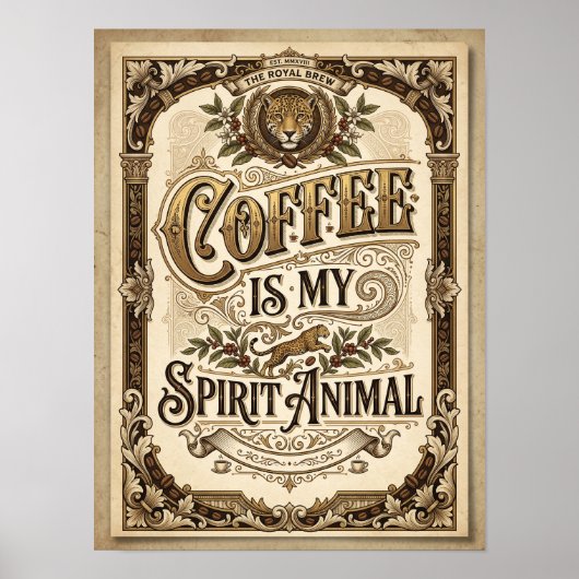 Kaffee ist mein Seelentier Poster (Vorne)