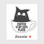 Kaffee ist mein sicherer Ort Aufkleber (Blatt)