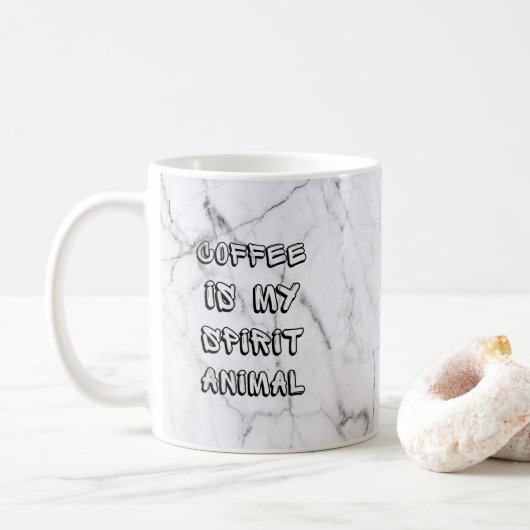 KAFFEE IST MEIN SPIRITTER TIERE TASSE CUP (Mit Donut)