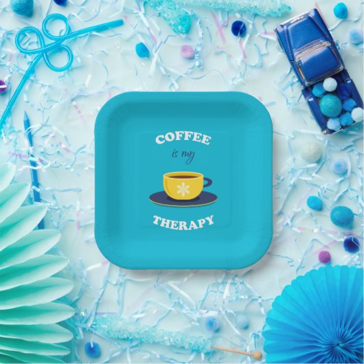 Kaffee ist mein Therapiepapier Pappteller (Party)
