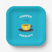 Kaffee ist mein Therapiepapier Pappteller (Vorderseite)
