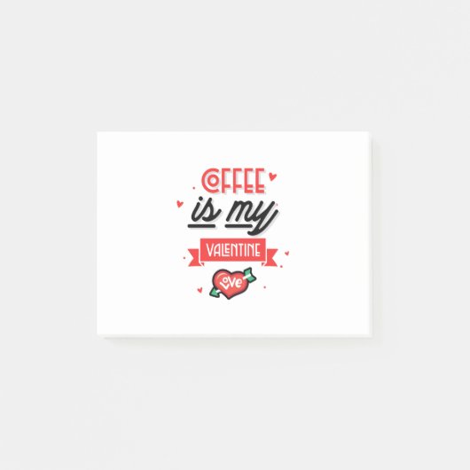 Kaffee ist mein Valentine Post-it Klebezettel (Vorderseite)