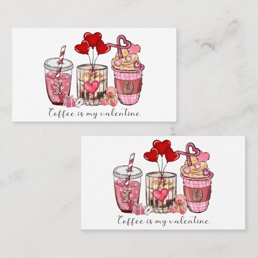 Kaffee ist mein Valentine Visitenkarte (Vorne/Hinten)