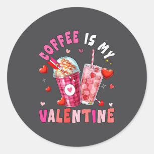 Kaffee ist mein Valentinstag-Herzen passender Trin Runder Aufkleber