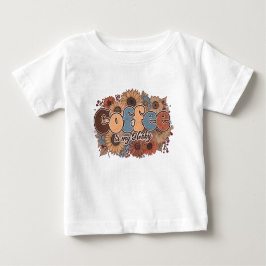 Kaffee ist mein Vintager Hobby Baby T-shirt (Vorderseite)