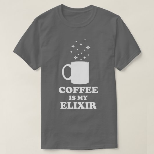 Kaffee ist meine Elixier White Edition T-Shirt (Design vorne)