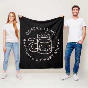 Kaffee ist meine emotionale Unterstützung Tier Fleecedecke
