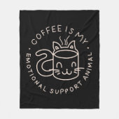 Kaffee ist meine emotionale Unterstützung Tier Fleecedecke (Vorderseite)