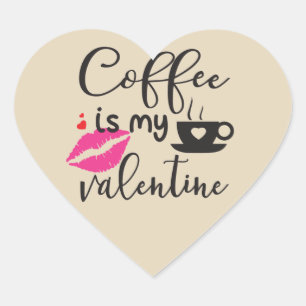 Kaffee ist meine Frau Herz-Aufkleber