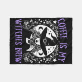 Kaffee ist meine Hexen Brew Retro Halloween Br Fleecedecke (Vorderseite (Horizontal))