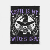 Kaffee ist meine Hexen Brew Retro Halloween Br Fleecedecke (Vorderseite)