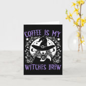 Kaffee ist meine Hexen Brew Retro Halloween Br Karte (Gelbe Blume)