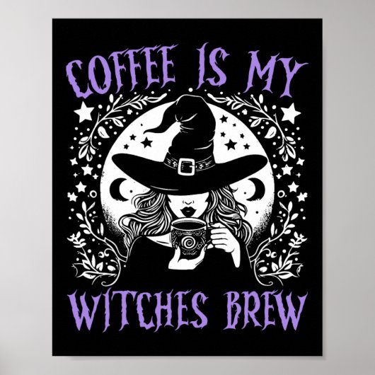 Kaffee ist meine Hexen Brew Retro Halloween Br Poster (Vorne)