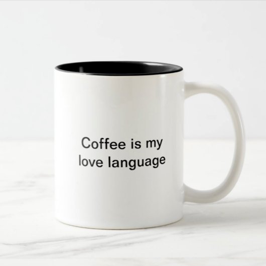 Kaffee ist meine Liebe (links) Zweifarbige Tasse