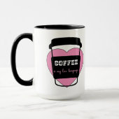 Kaffee ist meine Liebe lustig rosa Herztext Tasse (Links)