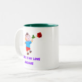 Kaffee ist meine Liebe Zweifarbige Tasse (Vorderseite Links)