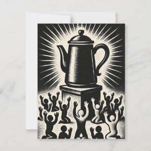 Kaffee ist meine Religion - Kaffee anbeten Postkarte