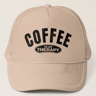 Kaffee ist meine Therapie Koffein lustige Typograf Truckerkappe