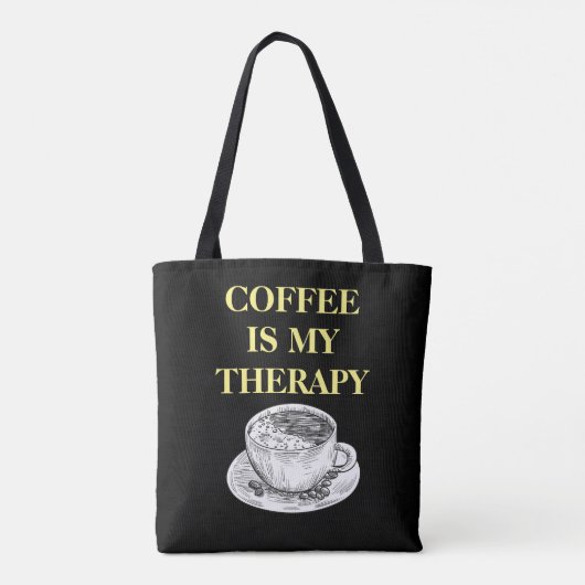 Kaffee ist meine Therapie Tasche (Rückseite)