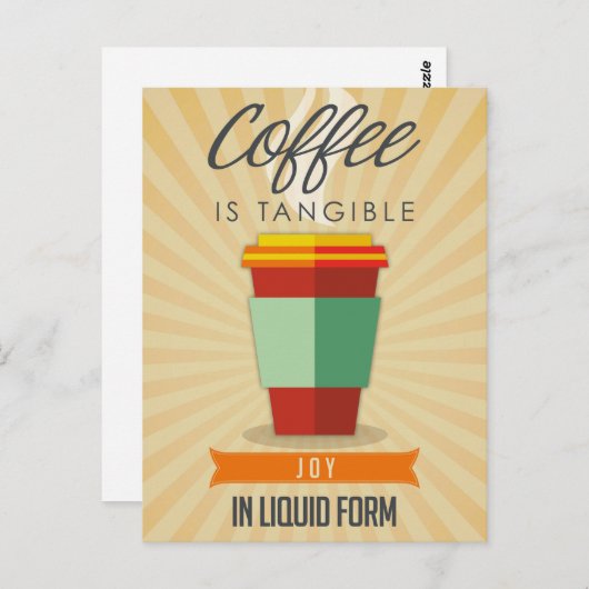 Kaffee ist Tangable Joy in Liquid Form Postkarte (Vorne/Hinten)