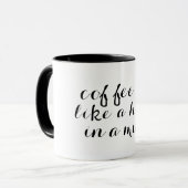 Kaffee ist wie eine Umarmung in einer lustigen Tasse (Vorderseite Links)