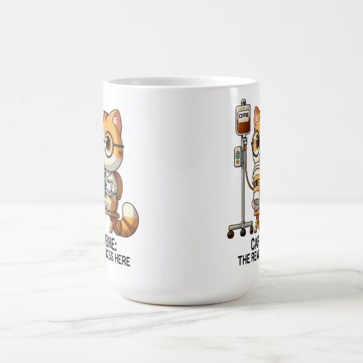 Kaffee IV Tropfen Koffein Real Boss Funny Kaffeetasse (Mittel)