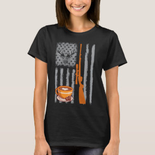 Kaffee-Jagd- Vintage-USA-amerikanische Flagge zur  T-Shirt