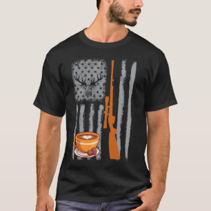 Kaffee-Jagd - Vintage-USA-amerikanische Flagge zur T-Shirt