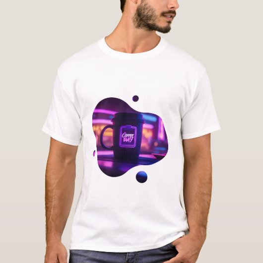 Kaffee jeden Tag VATER TAG T-Shirt (Vorderseite)