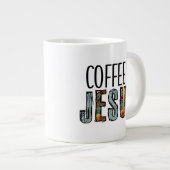 Kaffee & Jesus Christlich Faith Graphic Jumbo-Tasse (Vorderseite Rechts)