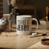 Kaffee & Jesus Christlich Faith Graphic Jumbo-Tasse