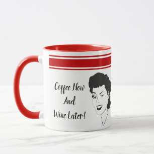 Kaffee Jetzt Und Wein Später Retro-Stil Tasse