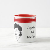 Kaffee jetzt und Wein später Retro-Tasse Tasse (Zentrum)