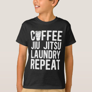 Kaffee Jiu Jitsu Wäscherei Wiederholung gemischte T-Shirt