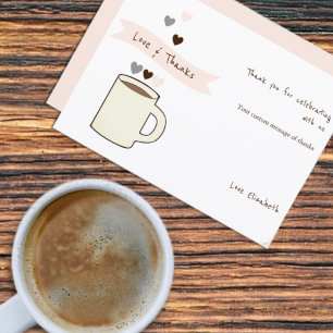Kaffee-Junggesellinnenabschied Dankeskarte