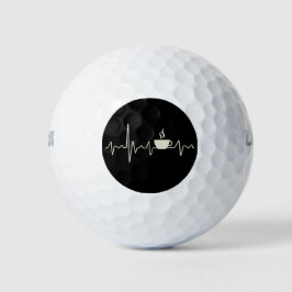 Kaffee-Junkie-Espresso-Design mit Herzschlag Golfball